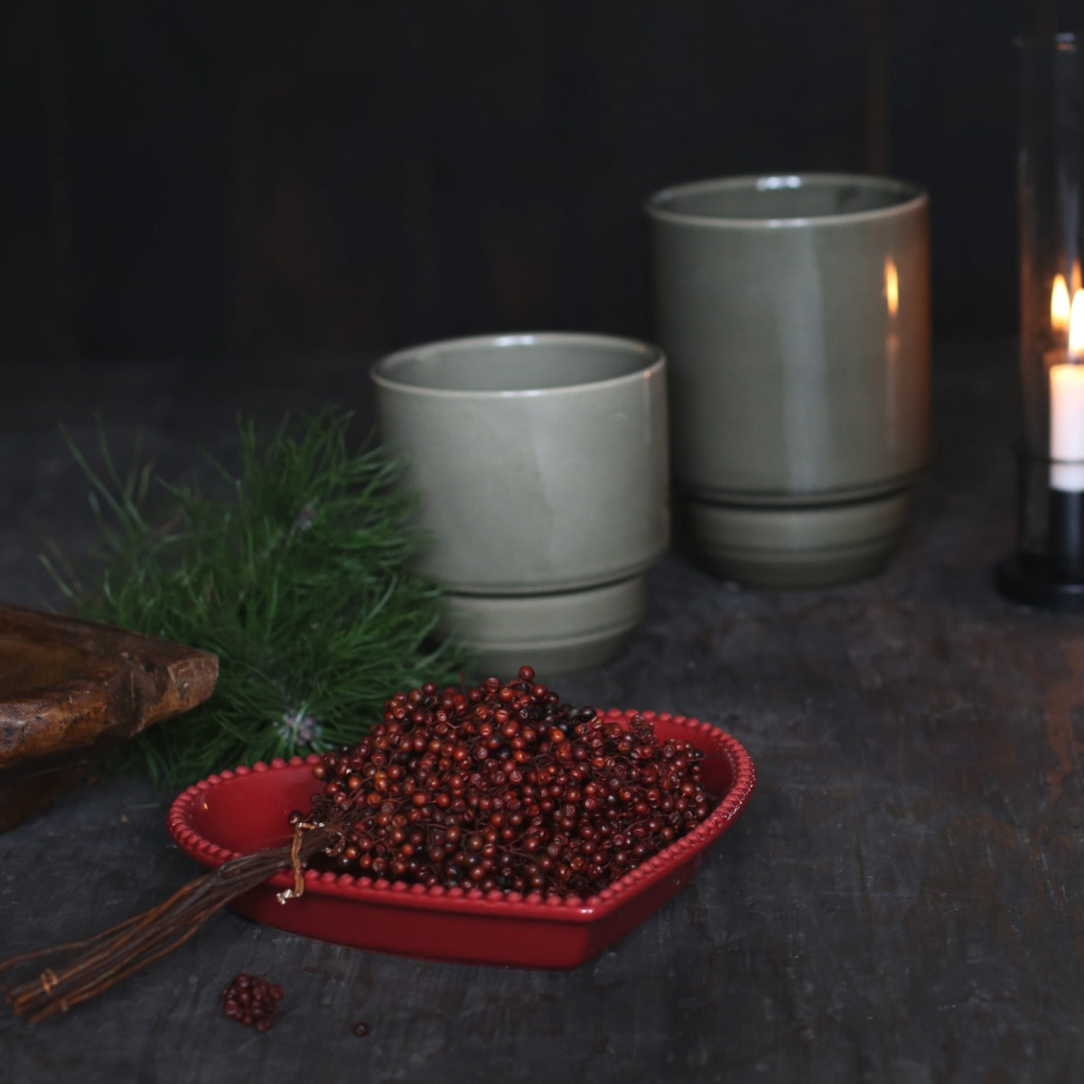 Hjärtfat röd 22 x 20 cm