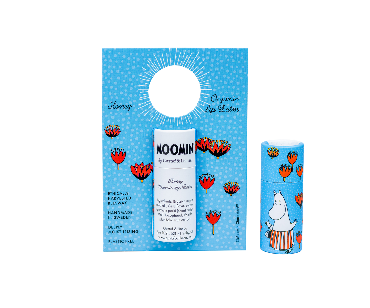 Moomin by G&L - Lipbalm with honey/Läppcerat av bivax med honung