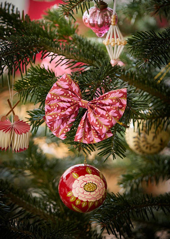 Rosett / Paper Bow Naya 12cm Scarlet/Gold S/2pcs