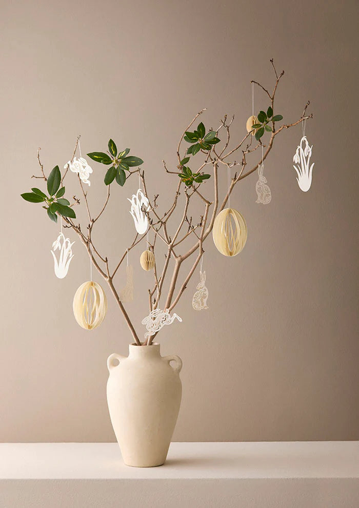 Påskägg - Paper Eggshells Swirl Cream L S/2pcs