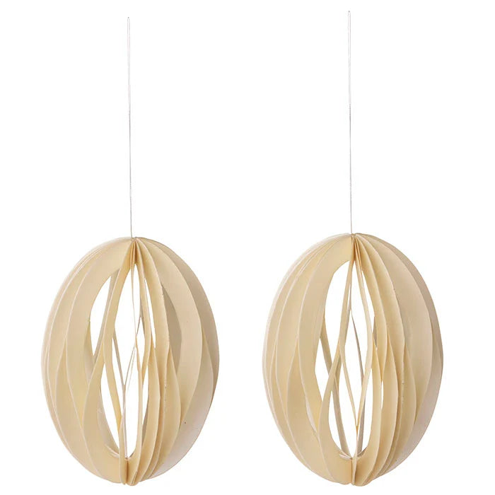 Påskägg - Paper Eggshells Swirl Cream L S/2pcs