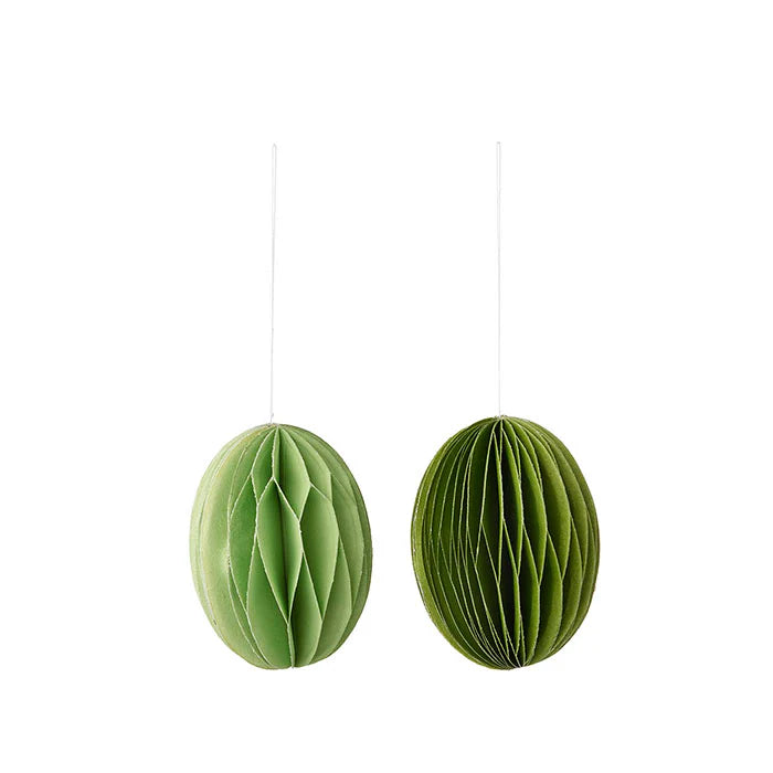 Påskägg - Paper Eggs Swirl Melon + Sage S S/2pcs