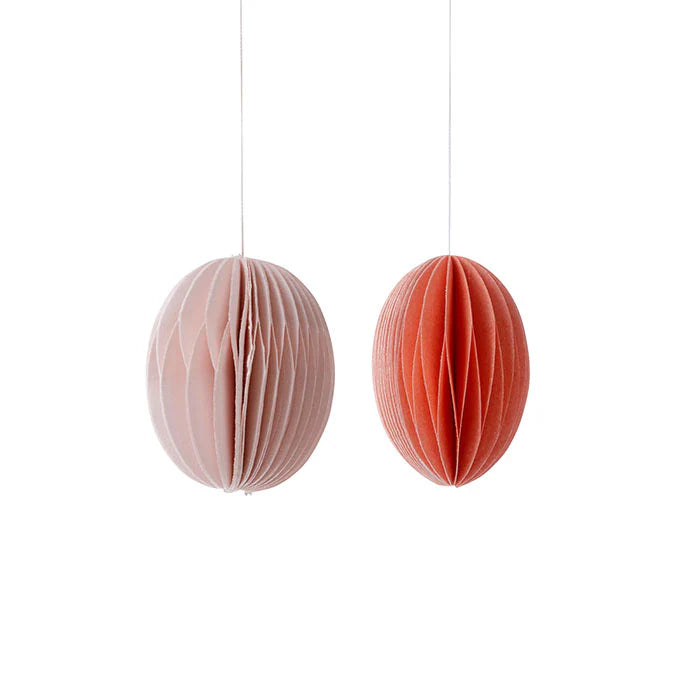Påskägg - Paper Eggs Swirl Melon + Sage S S/2pcs