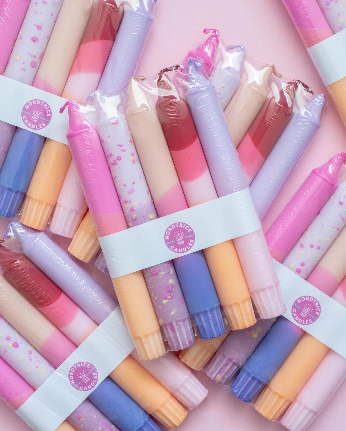 Nordrice - Avsmalnande ljus, 5 pack, pasellfärgad mix orange