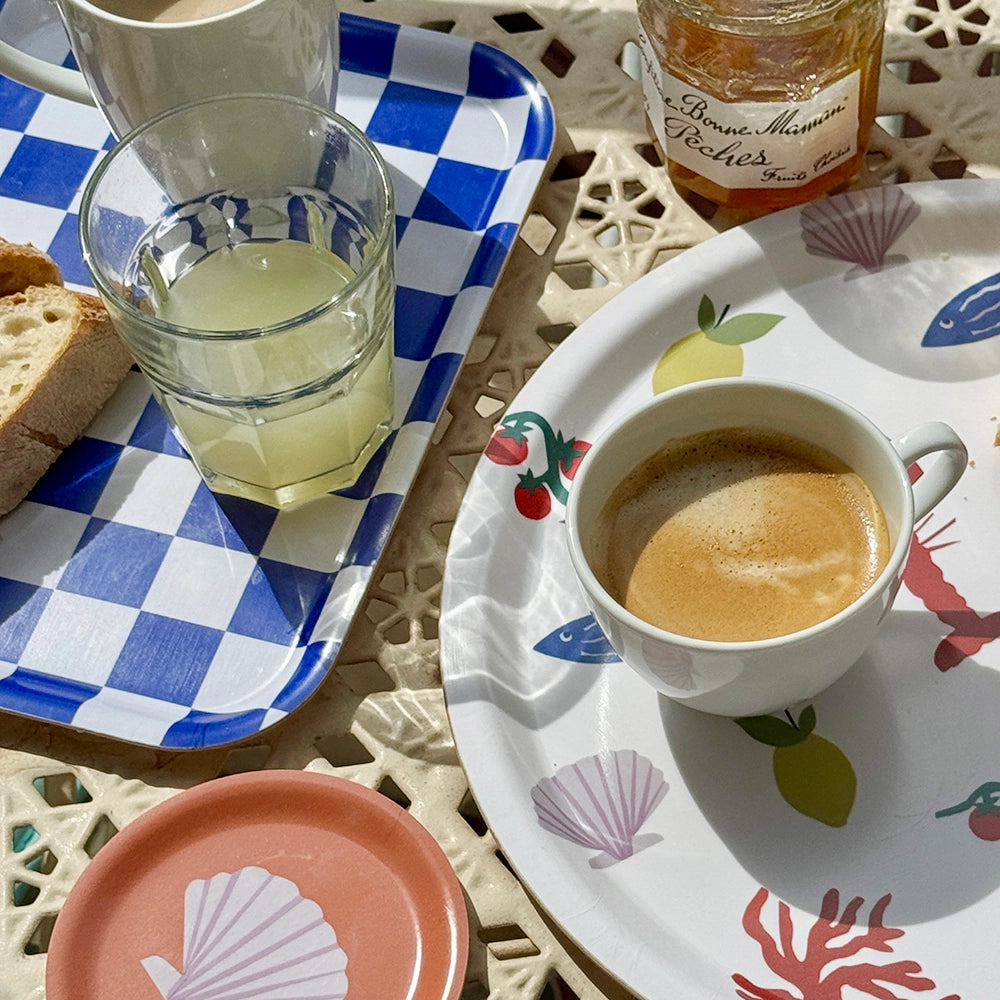 Havssalt CHECKER Rektangulärt Serveringsfat, blå