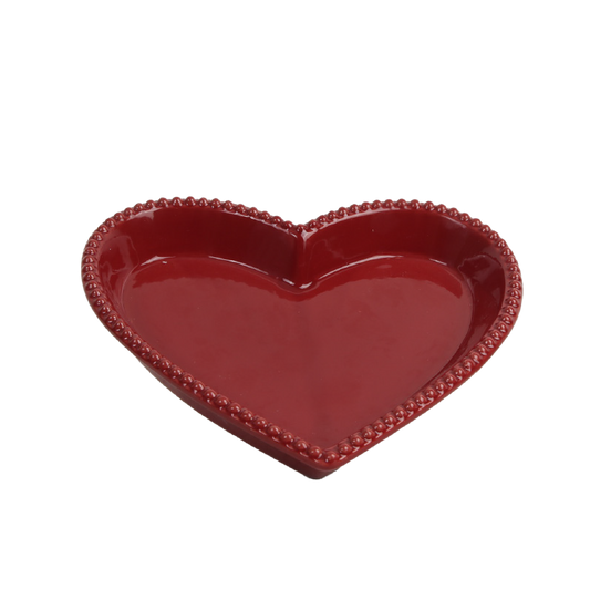 Hjärtfat röd 22 x 20 cm