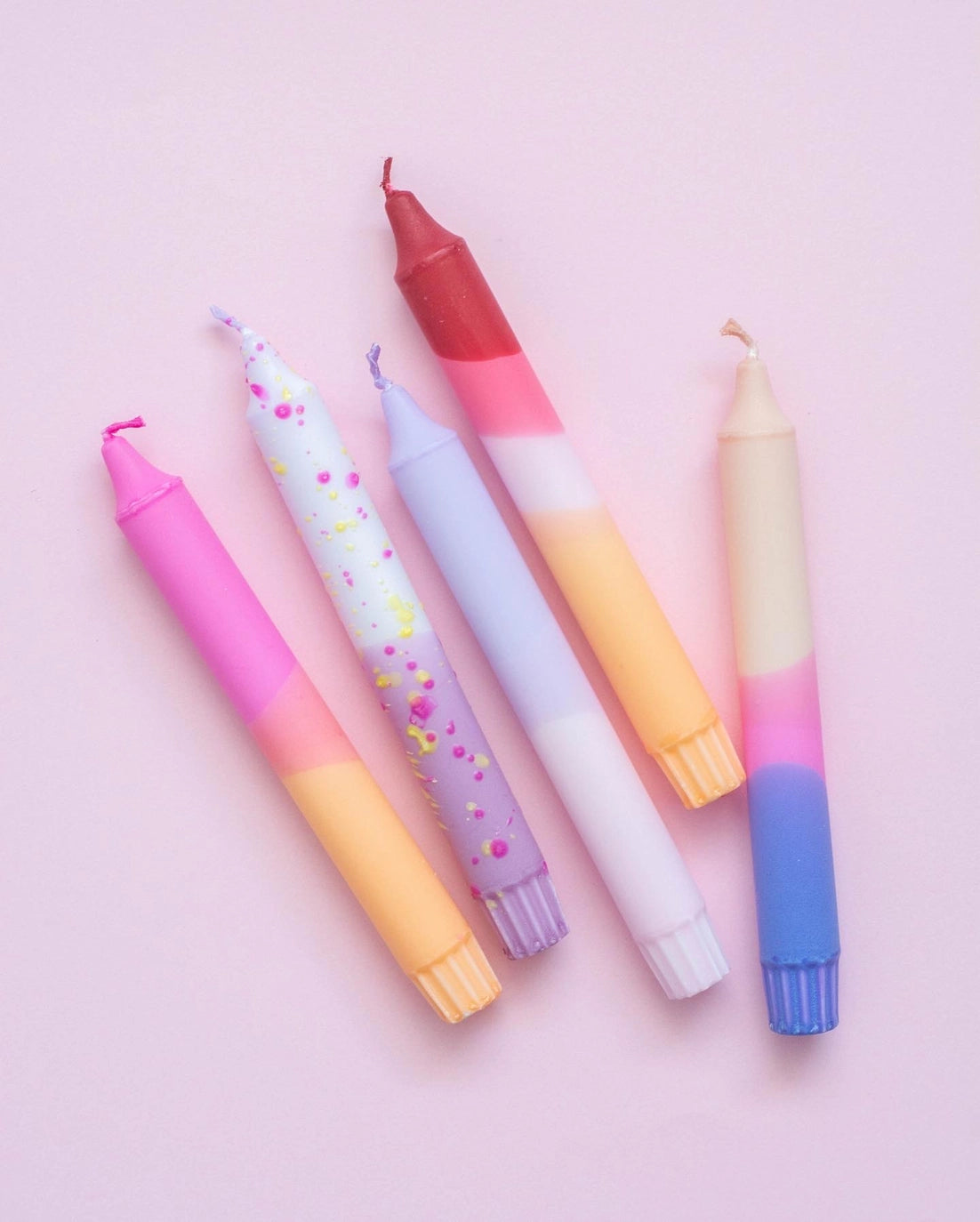 Nordrice - Avsmalnande ljus, 5 pack, pasellfärgad mix orange