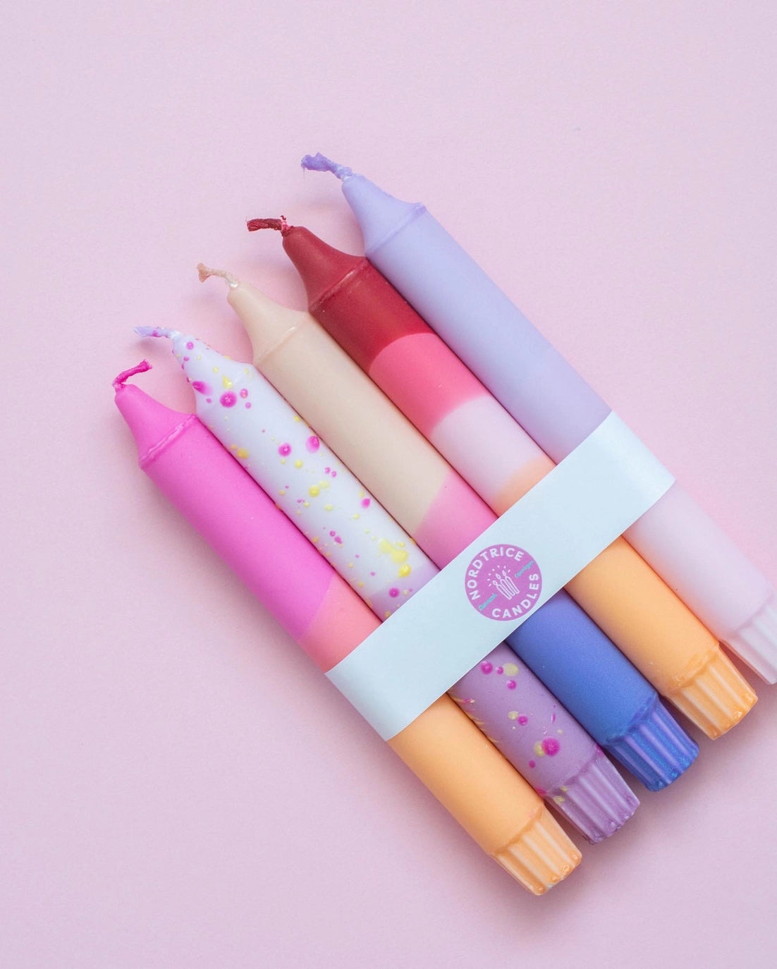 Nordrice - Avsmalnande ljus, 5 pack, pasellfärgad mix orange