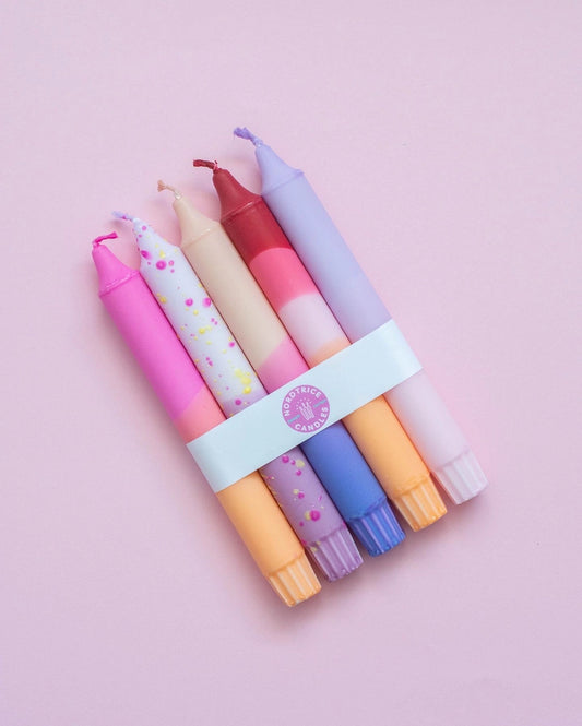 Nordrice - Avsmalnande ljus, 5 pack, pasellfärgad mix orange