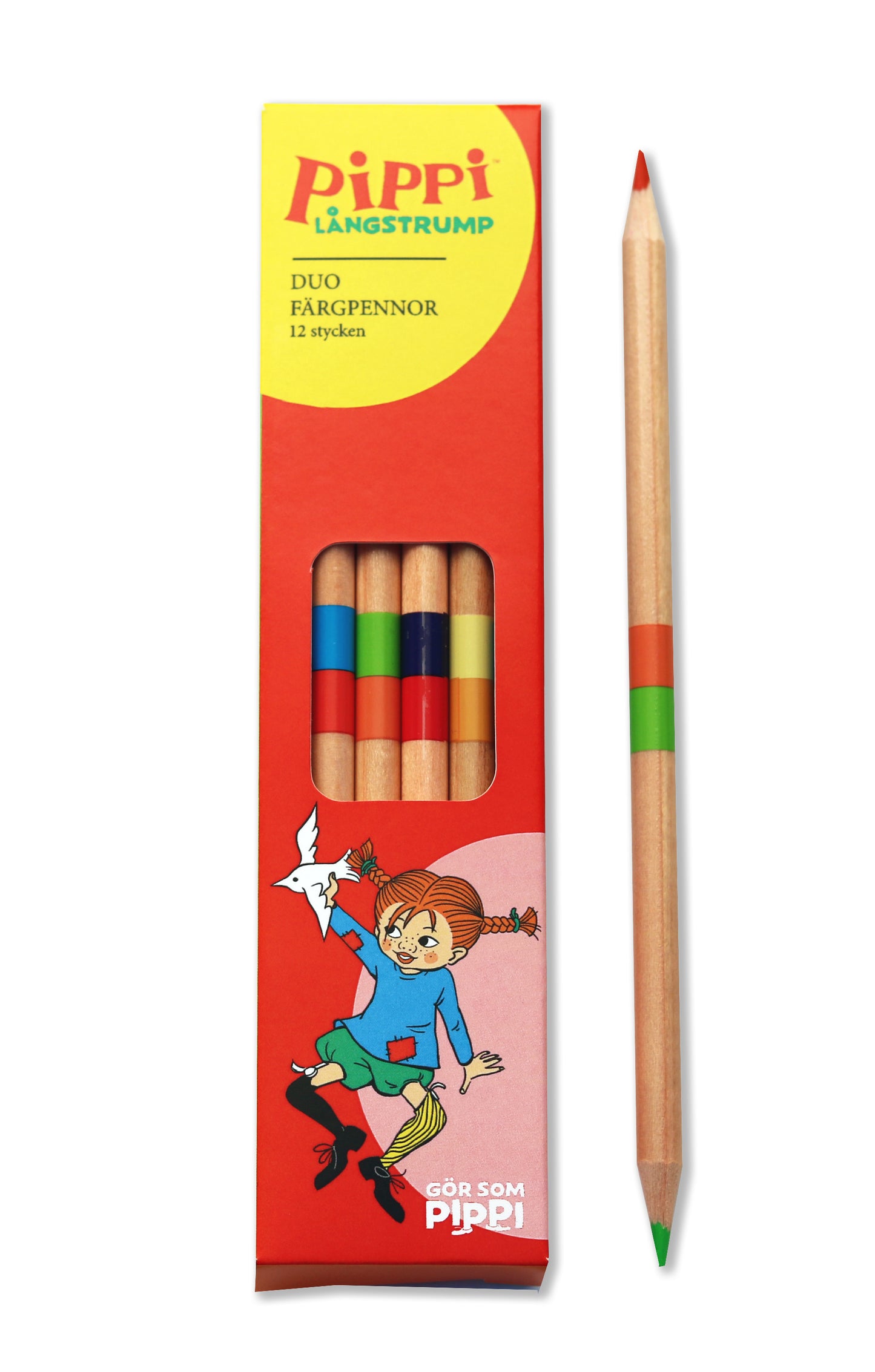 Duo Färgpennor i pappask Gör Som Pippi