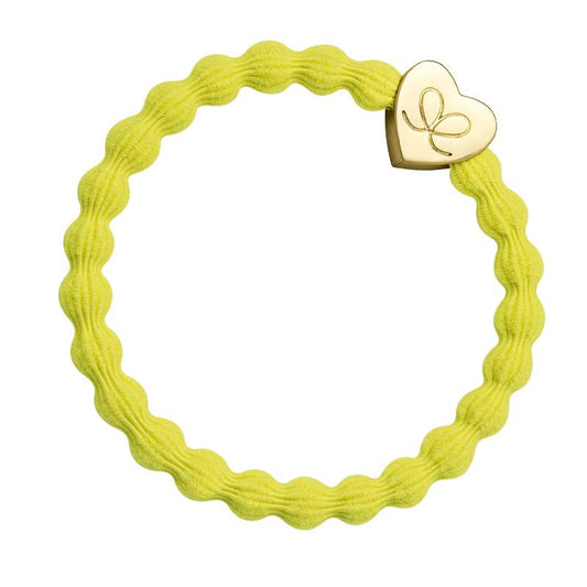 GOLD HEART SUNSHINE YELLOW PLAIN - hårsnodd