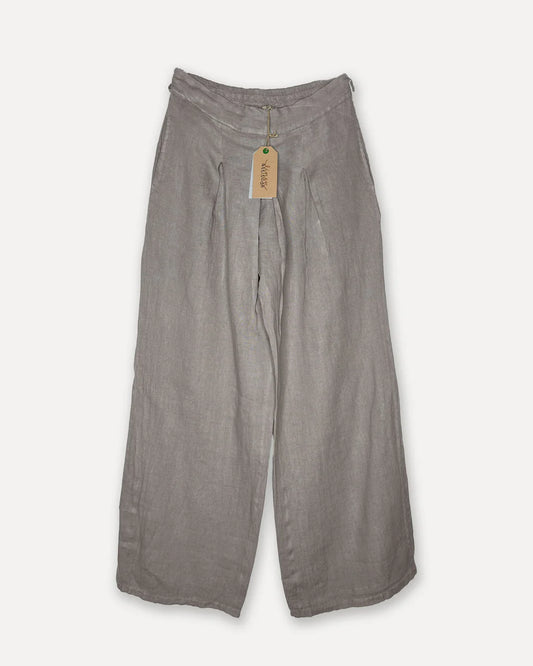 Dressed Up Attitude Linen Pants, Taupe, M/L