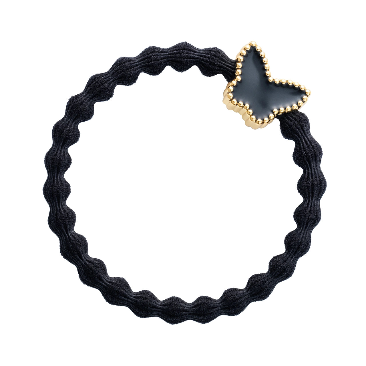 ENAMEL GOLD BUTTERFLY BLACK BLING - hårsnodd