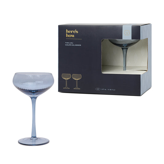 Glas Coupe The Lou- Set om 2 - Blå
