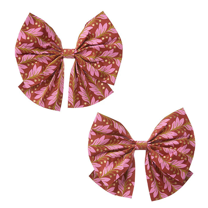Rosett / Paper Bow Naya 12cm Scarlet/Gold S/2pcs