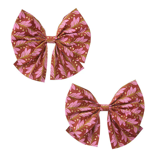 Rosett / Paper Bow Naya 12cm Scarlet/Gold S/2pcs
