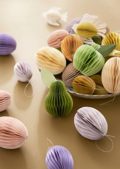 Påskägg - Paper Eggs Swirl Melon + Sage S S/2pcs