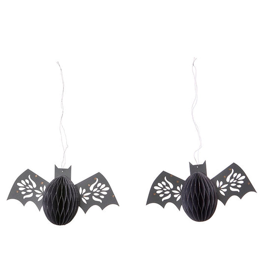 Halloween hänge, Bats / H7,5cm Charcoal S/2pcs