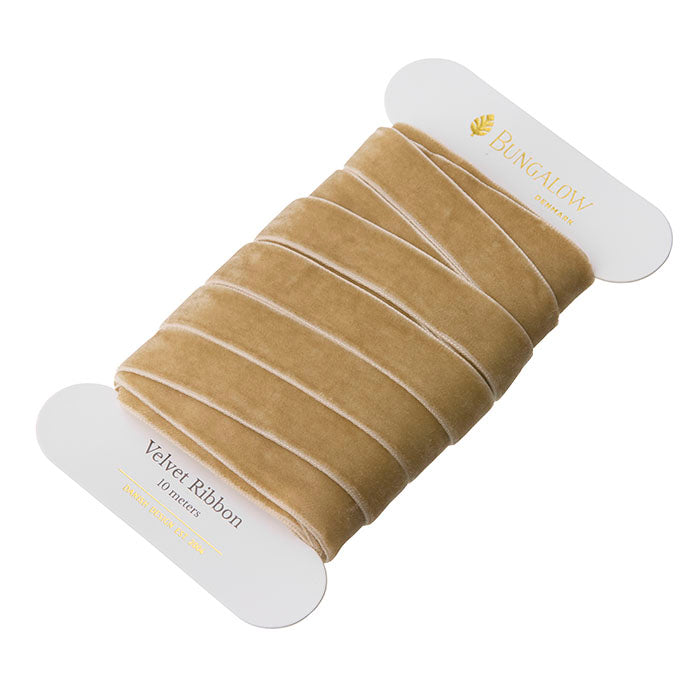 Sammetsband / Ribbon Velvet 16mm Sand