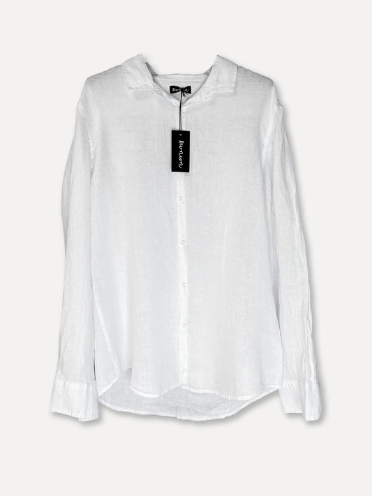 Abbe Linen Shirt, White, XL