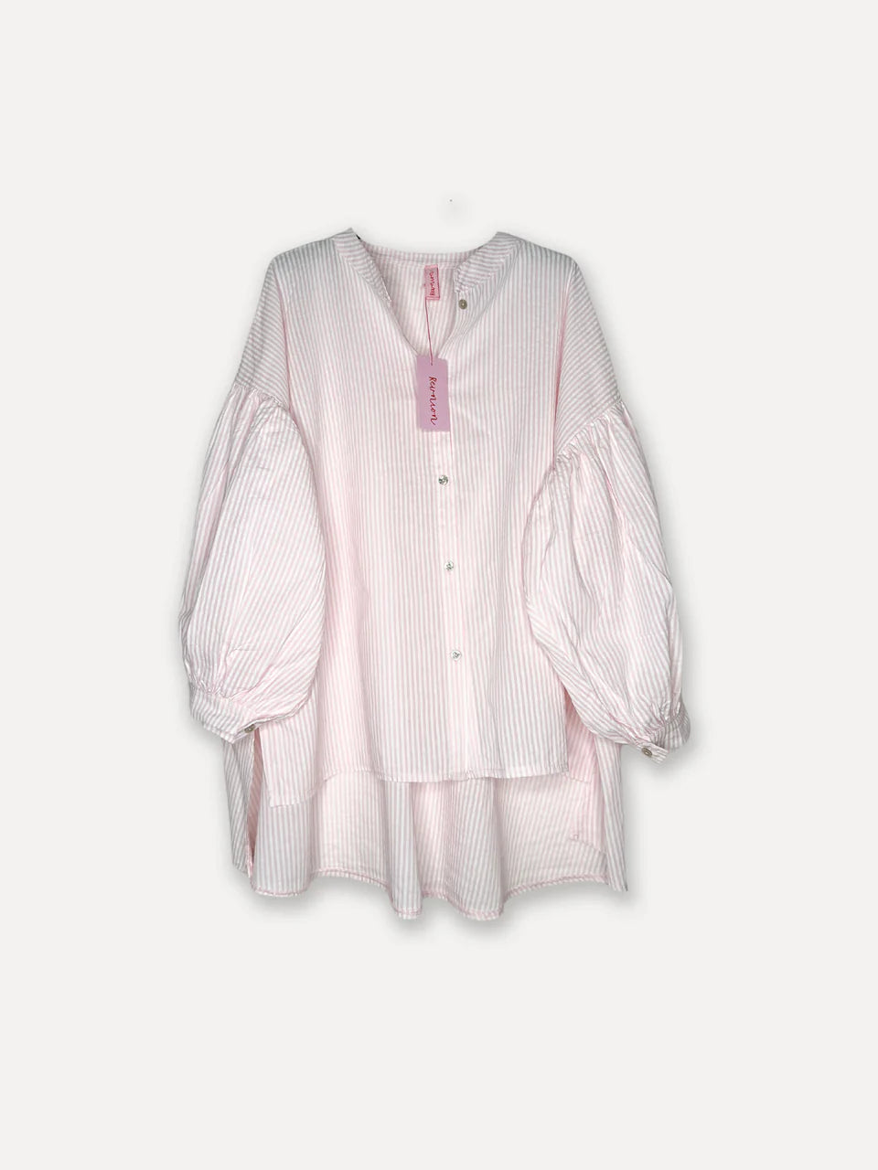 Alba Stripe Spring Summer Blouse, Peach