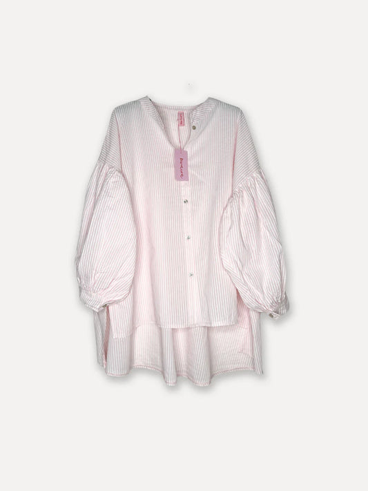 Alba Stripe Spring Summer Blouse, Peach