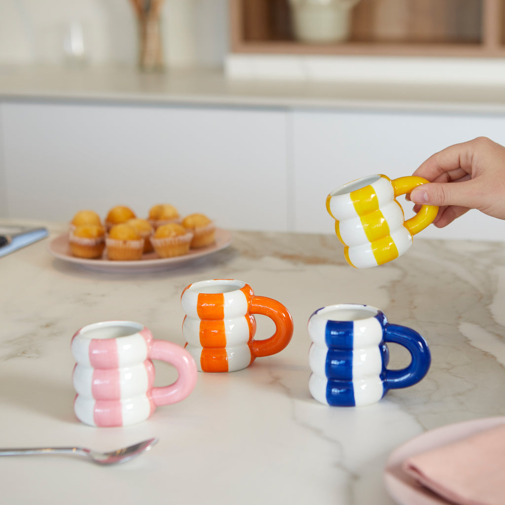 Set 4 Kaffekoppar i keramik Floats, blandade färger
