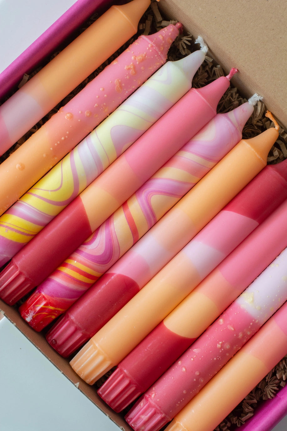 Nordrice - handdekorerade ljus "Sunset"