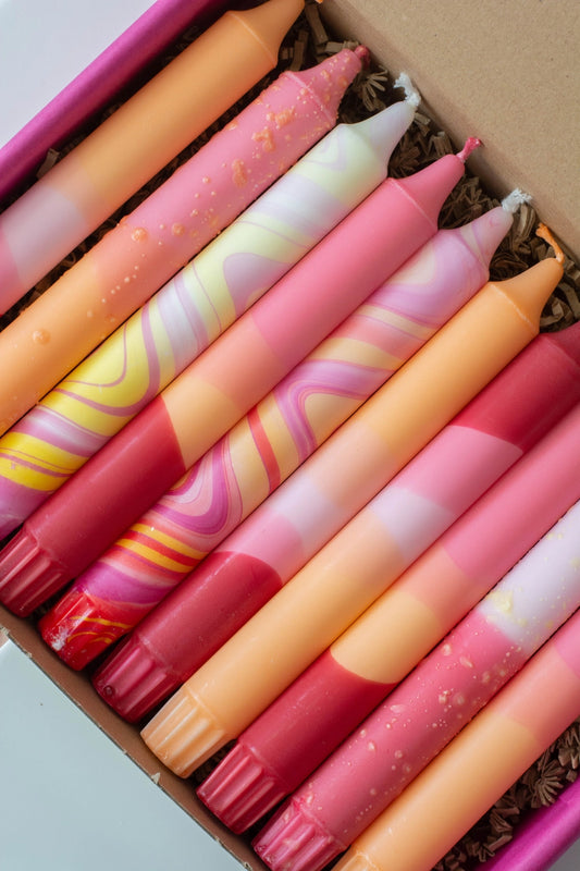 Nordrice - handdekorerade ljus "Sunset"